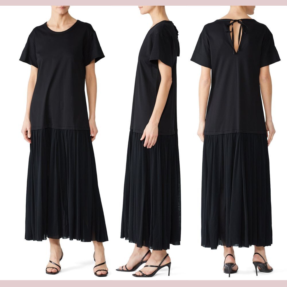 $545 RTR JIL SANDER NAVY [ Small ] Drop Waist‎ T-Shirt Dress in Black